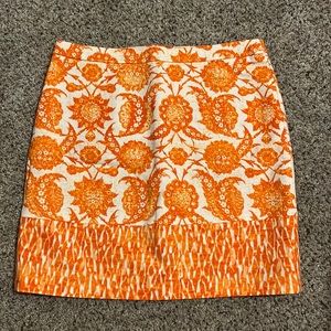 Size 2 Michael Kors Orange Paisley Skirt